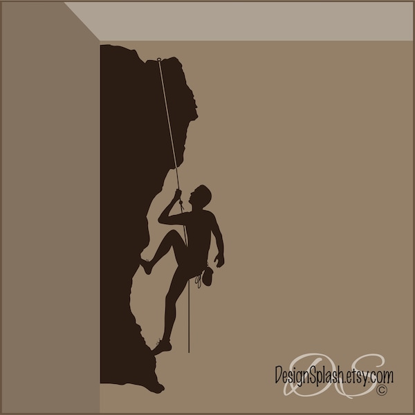 Male ROCK CLIMBER, Extreme Outdoor Sports Wall Art Decal SP-120