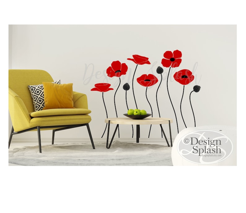 Poppy Flowers Wall Decals BF107 Etsy