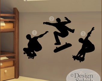 SKATE BOARDERS Set of 3 Wall Decals SP-109