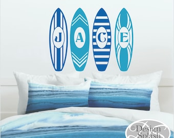Personalized Surfer Beach Name, 24 Individual Letter Surfboards to choose from, Beach House Wall Decor B-122