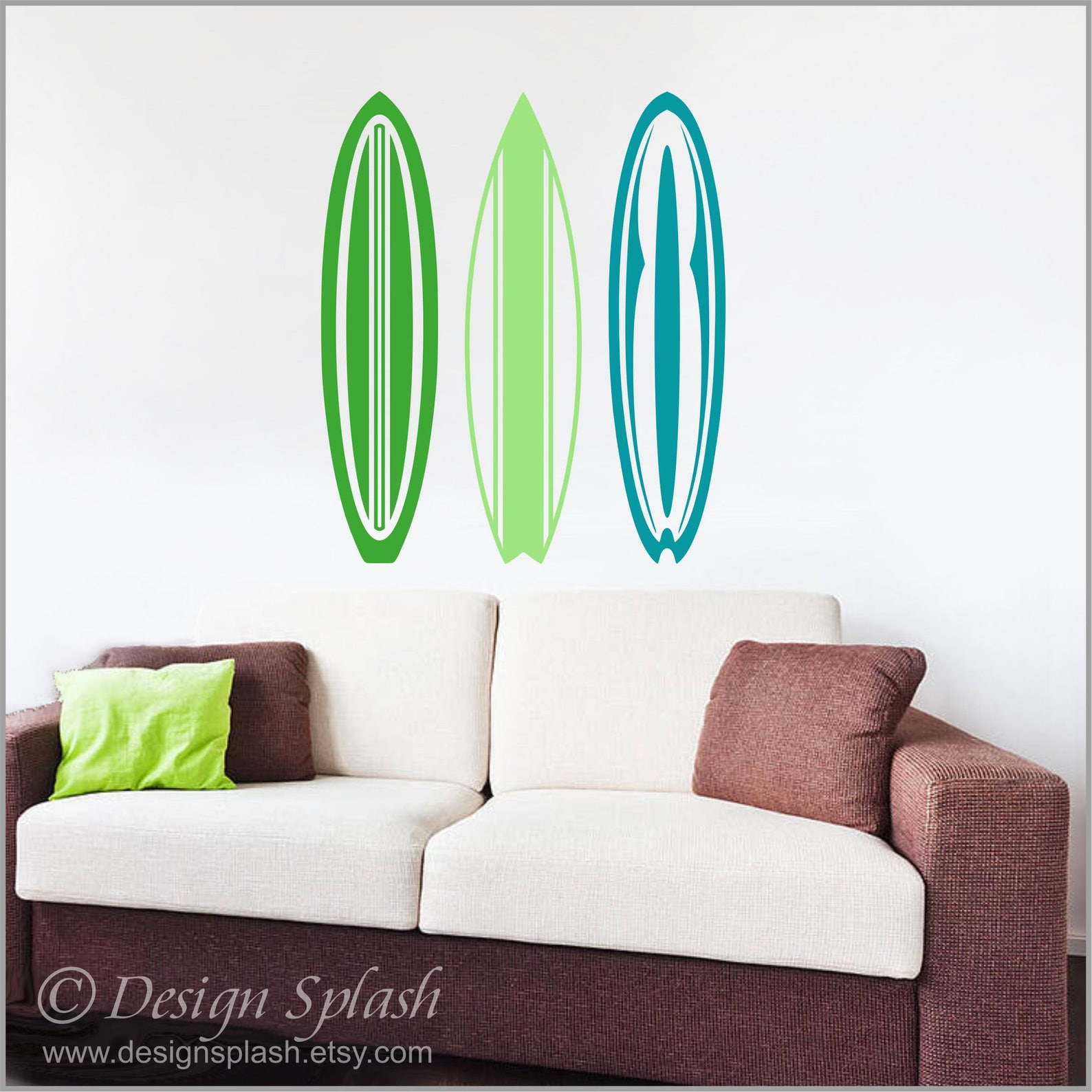 Surfboard Decal Surfing Sticker Beach Decor Surfer Wall Etsy