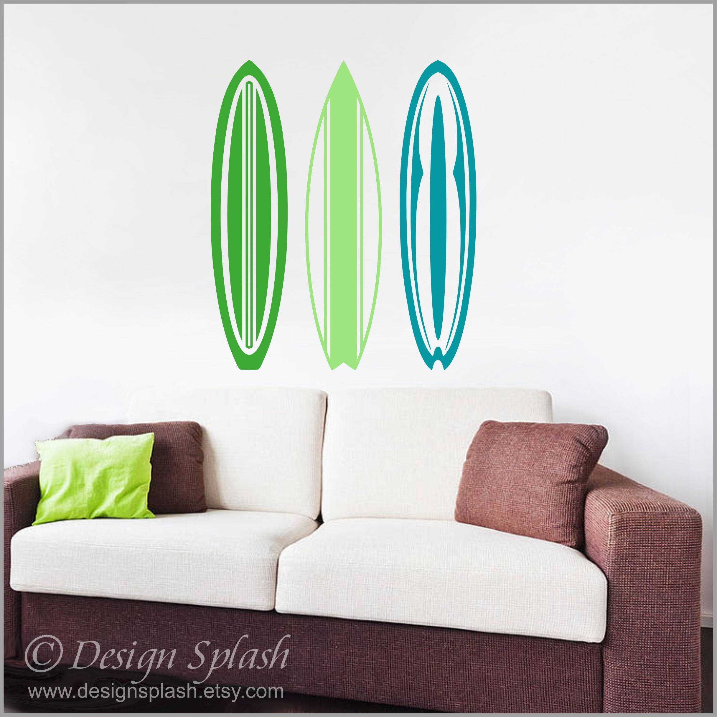 Surfboard Decal Surfing Sticker Beach Decor Surfer Wall Etsy