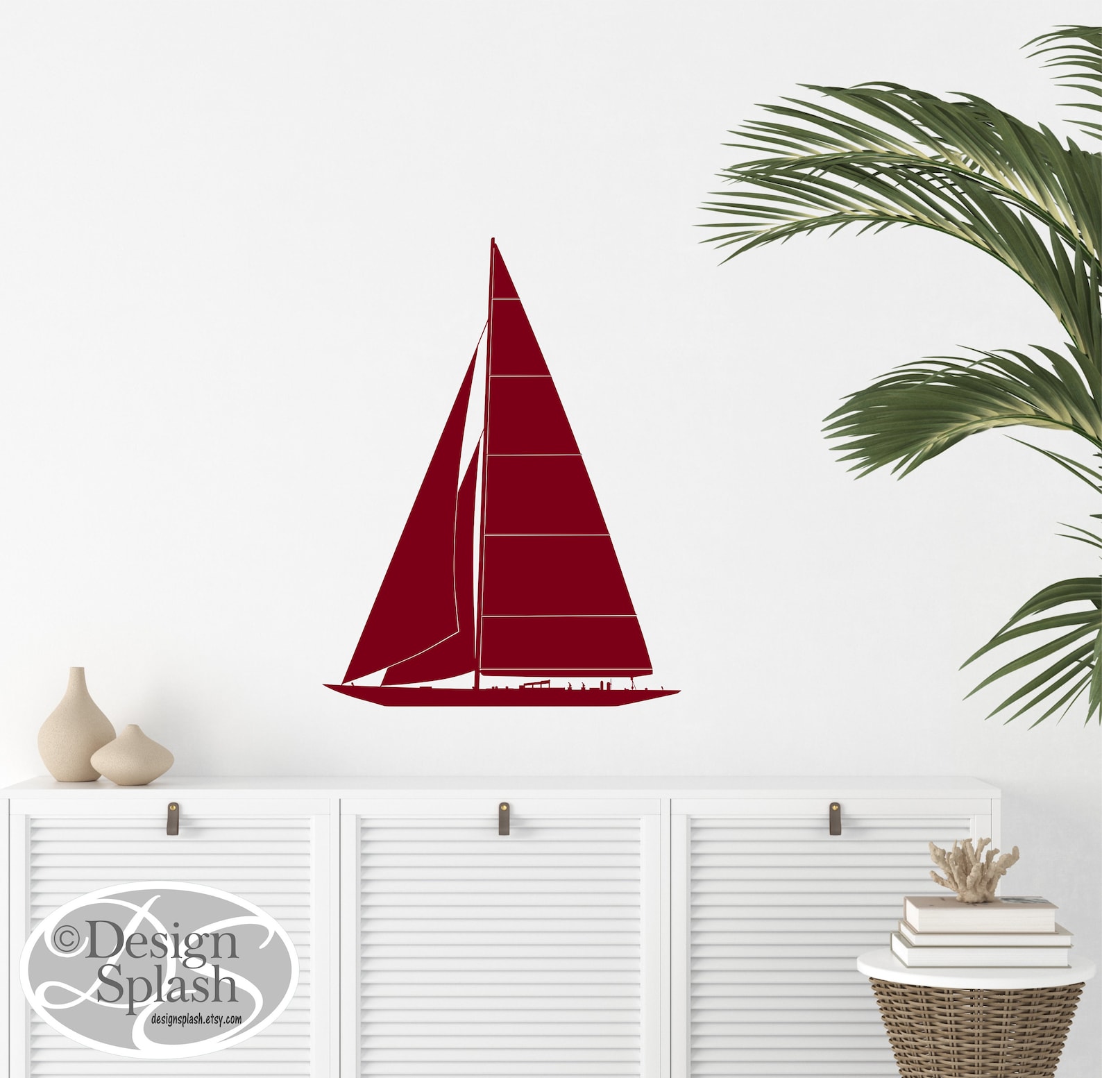 SAILBOAT Wall Decal Nautical Beach House Decor T101 Etsy