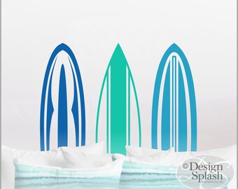 Surfboard Decal, Surfing Sticker, Beach Decor, Surfer Wall Art, Kid's Surf Room, Beach Den, Playroom Decor B-117