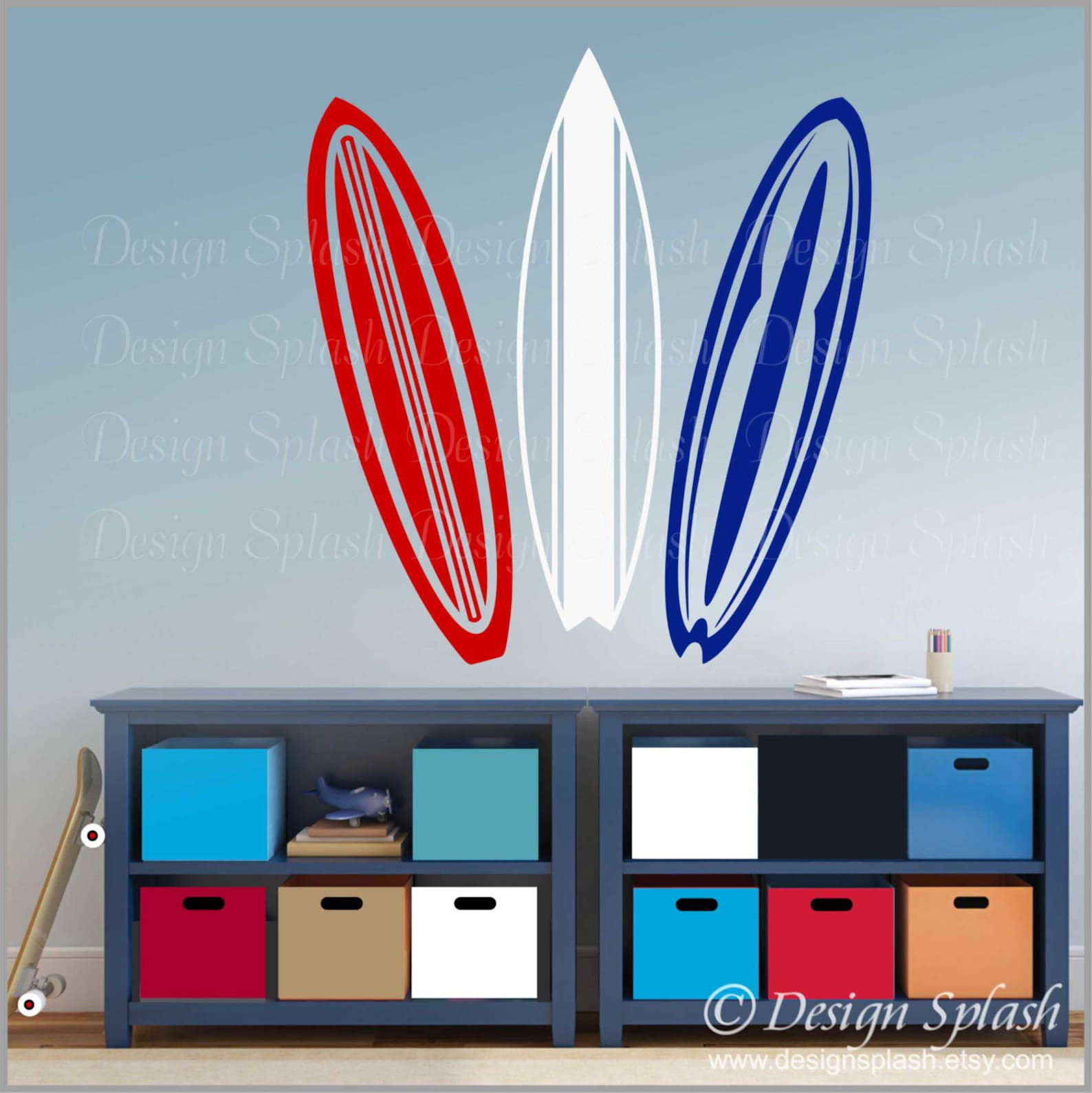 Surfboard Decal Surfing Sticker Beach Decor Surfer Wall Etsy