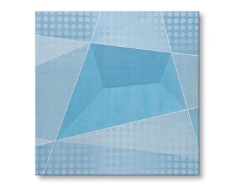 Circles Over Prism, Abstract Geometric Original Painting, Stretched Canvas (24in x 24in)