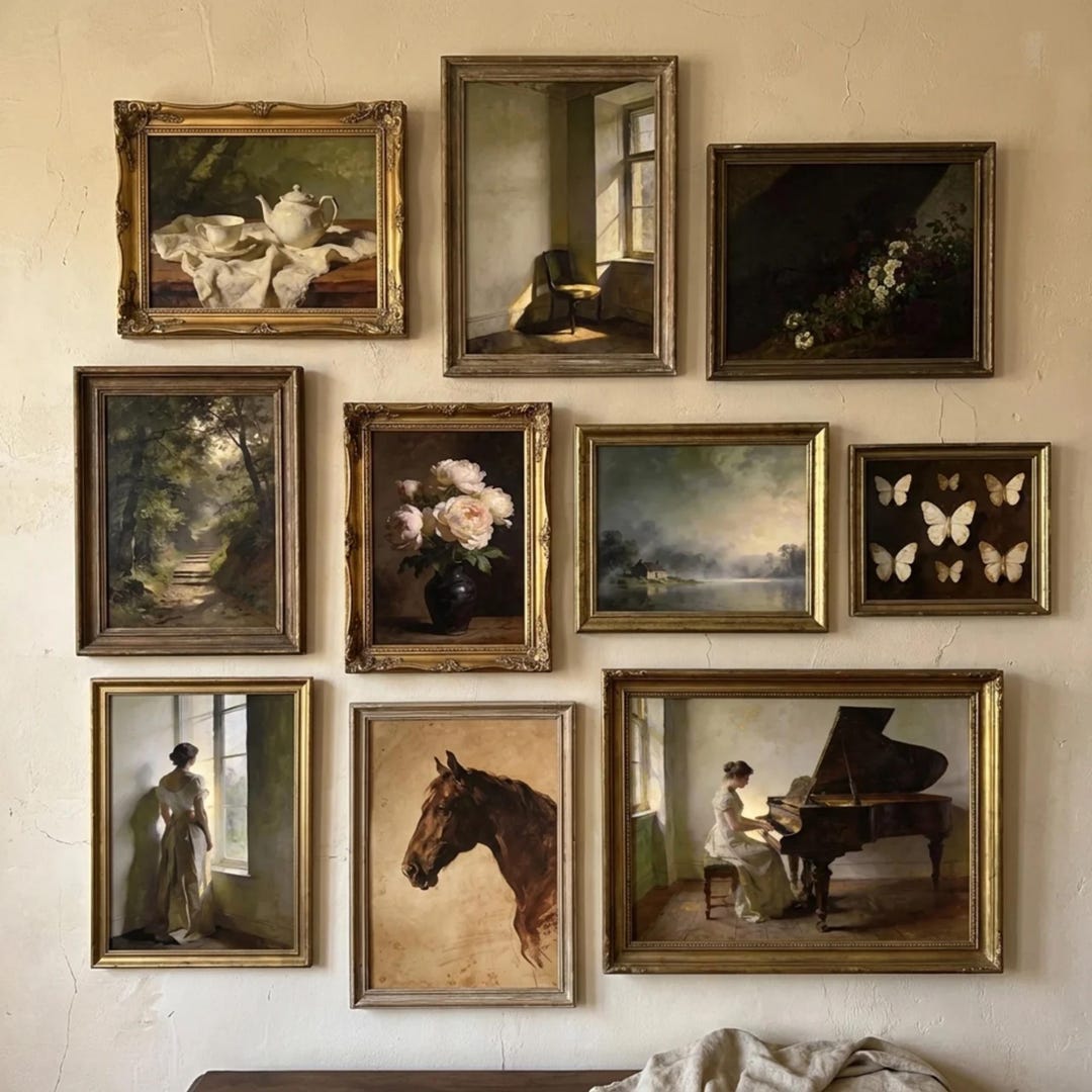 Dark Academia Gallery Wall Set, Vintage Moody Wall Art Bundle ...