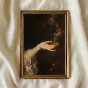 Vintage Sorceress Painting, Dark Academia Mystical Wall Art (Digital Download) image 1
