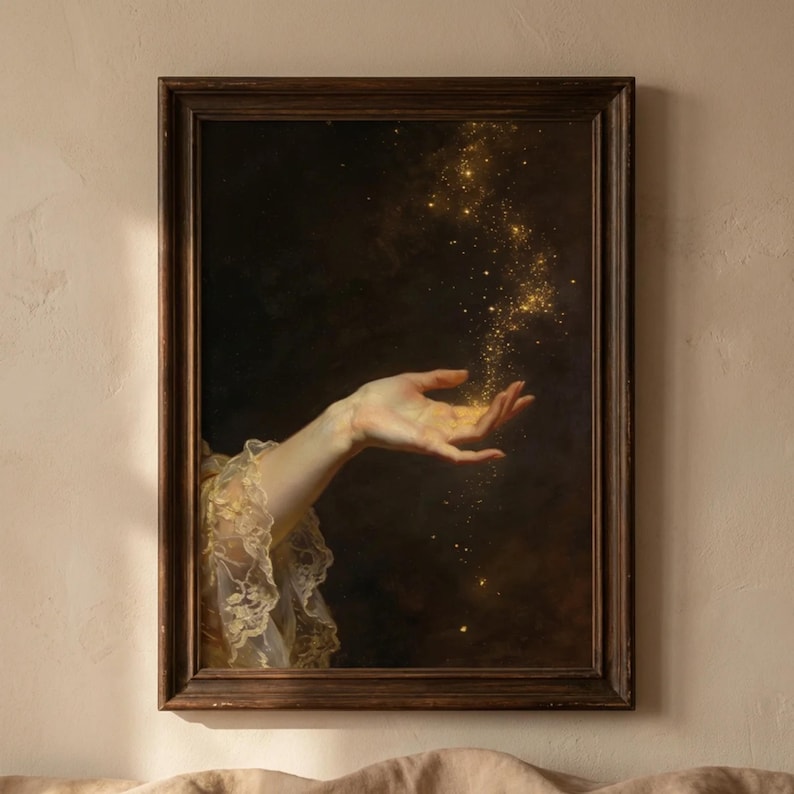 Vintage Sorceress Painting, Dark Academia Mystical Wall Art (Digital Download) image 3
