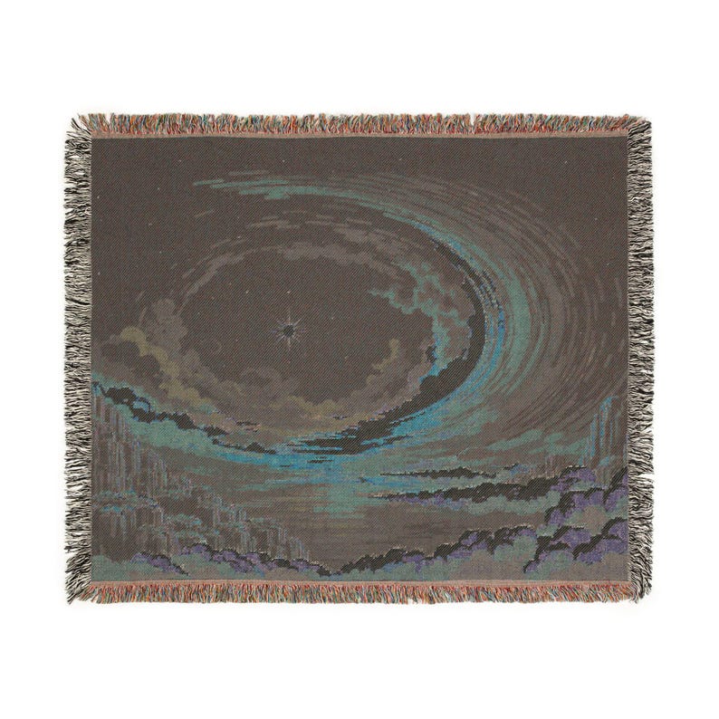 tissée Cosmic Vortex | Jeté tapisserie à motif tourbillonnant d'étoiles image 5