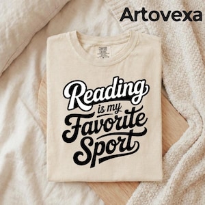 Lezen is mijn favoriete sport, png: grappig citaat van boekenliefhebber bibliotheek lezen humor enthousiast literair lezerontwerp png (digitale download)