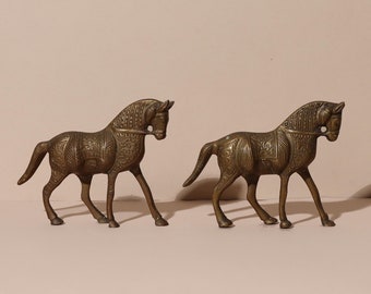 Vintage Brass Horse Statue, Brass Metal Horse Figure, Vintage Brass Animal