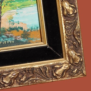 Gold Framed Small Painting, Miniature Framed Art , Small Framed Art image 4