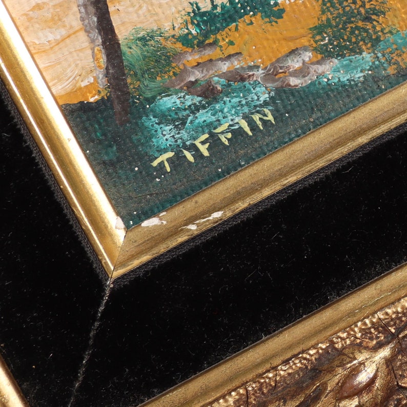 Gold Framed Small Painting, Miniature Framed Art , Small Framed Art image 3