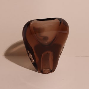 Vintage Bohemian Glass Vase: Czechoslovakia Art Sculpture