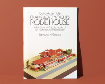 Frank Lloyd Wright Robie House Book, Cut & Assemble Book, Paper Model of Frank Lloyd Wright Robie House