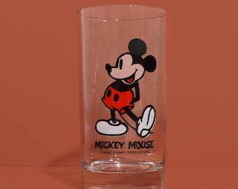 Vintage Mickey Mouse Juice Glass, Vintage Mickey Glass