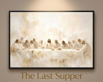 The Last Supper Print | Christian Wall Art | Minimalist Jesus Painting