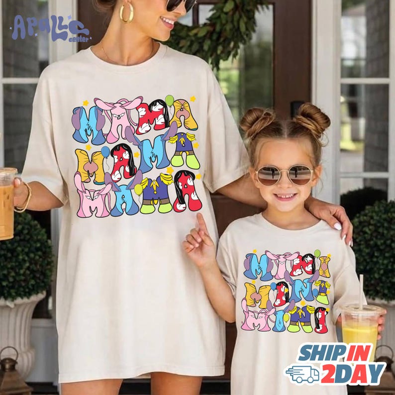 Stitch And Angel Mama And Mini Shirt, Lilo And Stitch Mothers Day Shirt, Disneyland Mom Shirt, Mommy And Me Matching Tee, Gift For Mom, Cute image 1