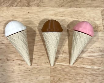 Juguete antiestrés con forma de cono de helado impreso en 3D – Colores personalizados disponibles