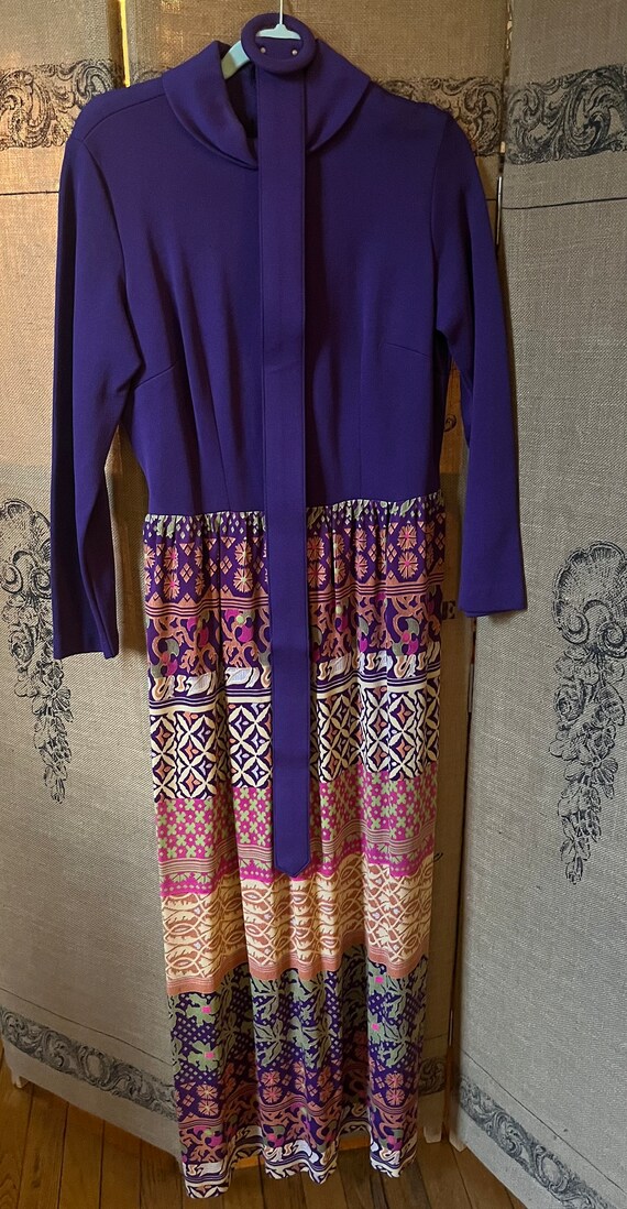 Vintage Floor Length Purple Multi Dress