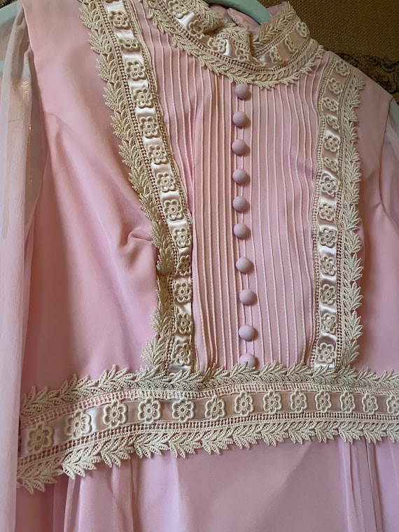 1970s Baby Pink Gown