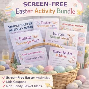 Easter Activity Bundle for Kids | Scavenger Hunt, Coupons, Basket Ideas (Printable)
