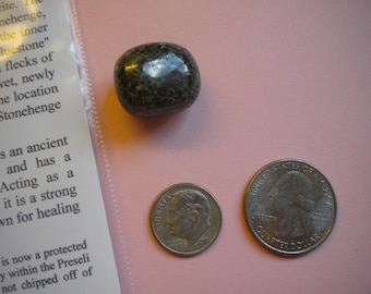 STONEHENGE BLUESTONE Polished Stone / Preseli Spotted Dolerite White Feldspar / Stone Henge England UK
