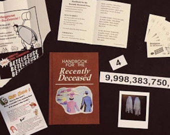 Beetlejuice Handbook for the Recently Deceased Book / movie prop / Zombie, Dead, Undead, Halloween Decor, Beatlejuice