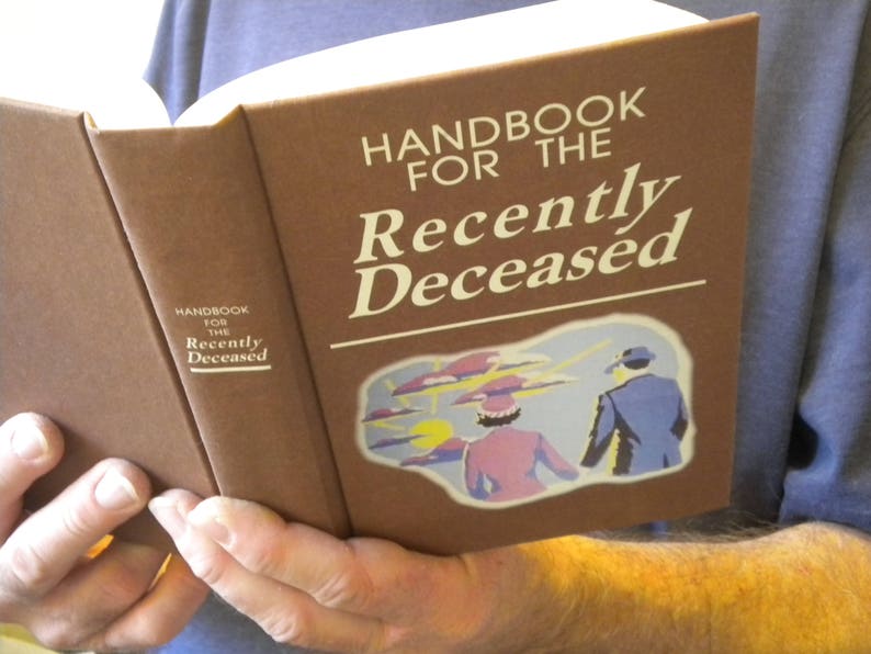 Handbook for the Recently Deceased Book / Handmade prop, Halloween, Horror, Cosplay, Fun, see Video image 1