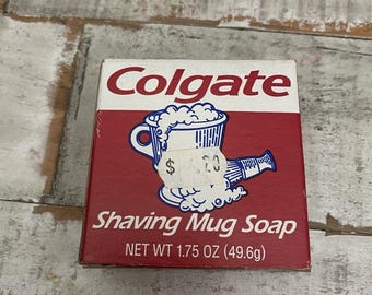 Jabón de afeitar Colgate Vintage, fabricado en EE. UU.