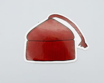 Melt the Ice Red Protest Resistance Knit Hat Drawing Vinyl Sticker Laptop Water Bottle Permanent