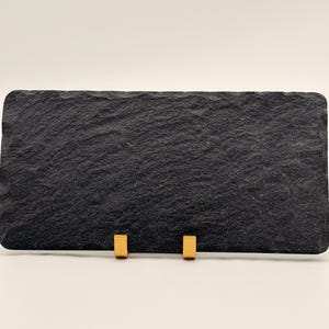 Bandeja de pizarra negra natural / Tabla rectangular para quesos y embutidos / Decoración de cocina moderna