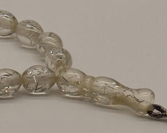 Vintage Clear Stone Prayer Beads, Quartz Style Bead Strand, Vintage Meditation Beads, Collectible Spiritual Beads, One of a Kind