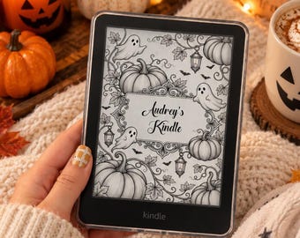 Personalized Halloween Kindle Lock Screen, Cozy Spooky Screensaver, Custom Name Kindle Wallpaper, EPUB Digital Download