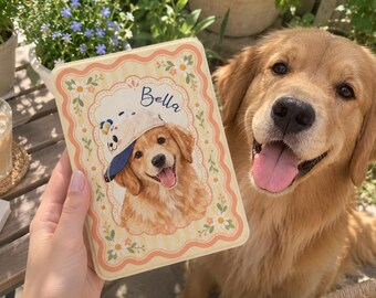 Custom Pet Portrait Kindle Case, Personalized Dog or Cat Photo Cover with Name
