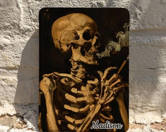 Personalized Retro Skeleton Gothic Kindle Case, Magnetic Back Auto Wake Sleep Gift for Readers