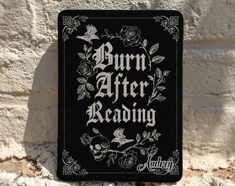 Personalized Gothic Kindle Paperwhite Case, Magnetic Back Cover with Auto Wake Sleep,Dark Book Lover Gift