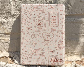 Personalized Cute Spooky Halloween Kindle Case, Auto Wake Sleep, Halloween Gift for Readers
