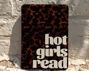Hot Girls Read Kindle Paperwhite Case, Brown Tortoise Shell E-Reader Cover, Book Lover Gift