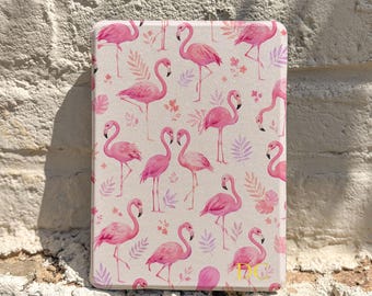 Personalized Pink Flamingo Kindle Case, Auto Wake Sleep, Book Lover Gift