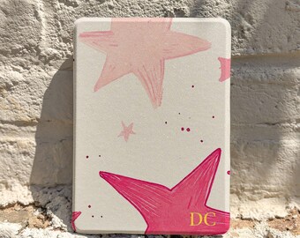 Pink Star Kindle Cover, Personalized Celestial E-Reader Case, Cute Reader Gift