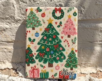 Personalized Christmas Tree Kindle Cover, Festive Holiday E-Reader Case, Cute Book Lover Gift