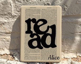 Personalized Kindle Paperwhite Case, Retro Read Cover, Magnetic Back, Auto Wake Sleep, bookish gifts