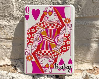 Queen of Hearts Kindle Case with Magnetic Back, Playing Card Ereader Cover, Kindle Paperwhite 11th 12th Gen Gift