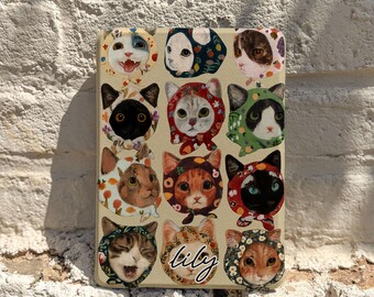 Custom Cat Portrait Kindle Case, Personalized Kindle Paperwhite 11th 12th Cover, Cute Pet Lover Gift, Bookish Reader Gift