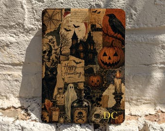 Retro Halloween Kindle Case, Spooky Pumpkin Black Cat Ereader Cover, Gothic Fall Kindle Accessory, Witchy Book Lover Gift