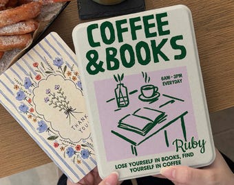 Personalized ‘Coffee & Books’ Kindle Case with Magnetic Back,Compatible with Paperwhite 12th/11th ,Kindle 11th Gen,Kindle 2024 Colorsoft
