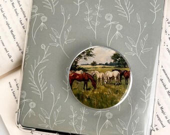 Horse Kindle Grip, Equestrian Ereader Holder, Countryside Kindle Accessory, Nature Book Lover Gift, Cozy Reading Grip