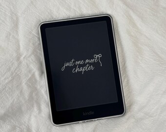Just One More Chapter Kindle Lock Screen, Minimalist Bookish Quote, Coquette Bow Screensaver, Digital EPUB Download